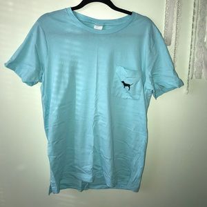 Aqua blue PINK nation top